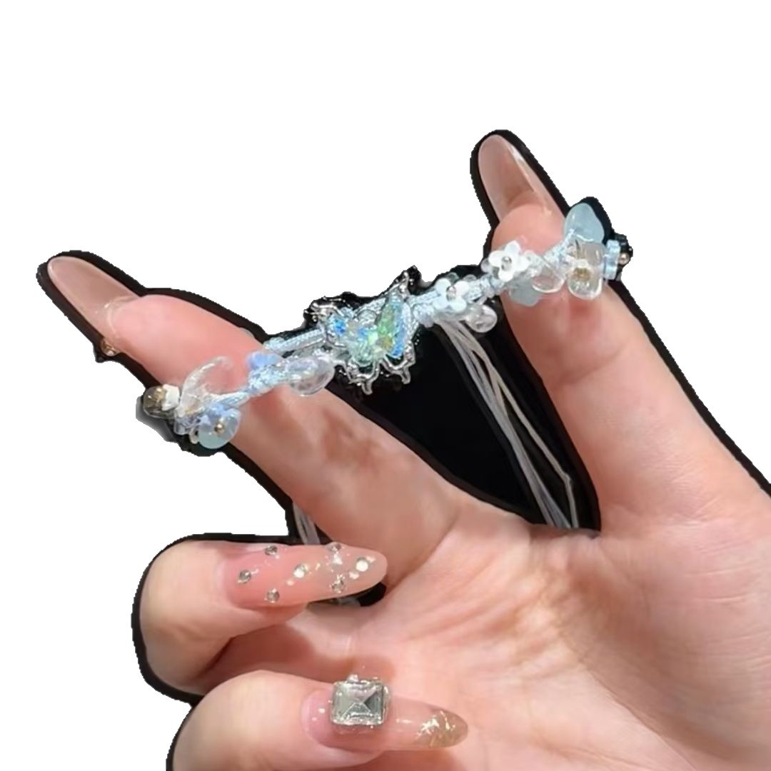Handmade Woven Blue Butterfly Bracelet for Best Friends